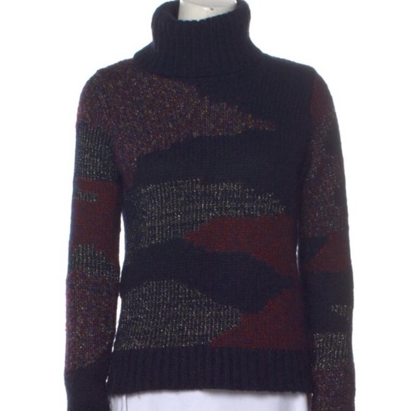 Veronica Beard Sweaters - Veronica Beard Naledi Intarsia Turtleneck Sweater Size Medium